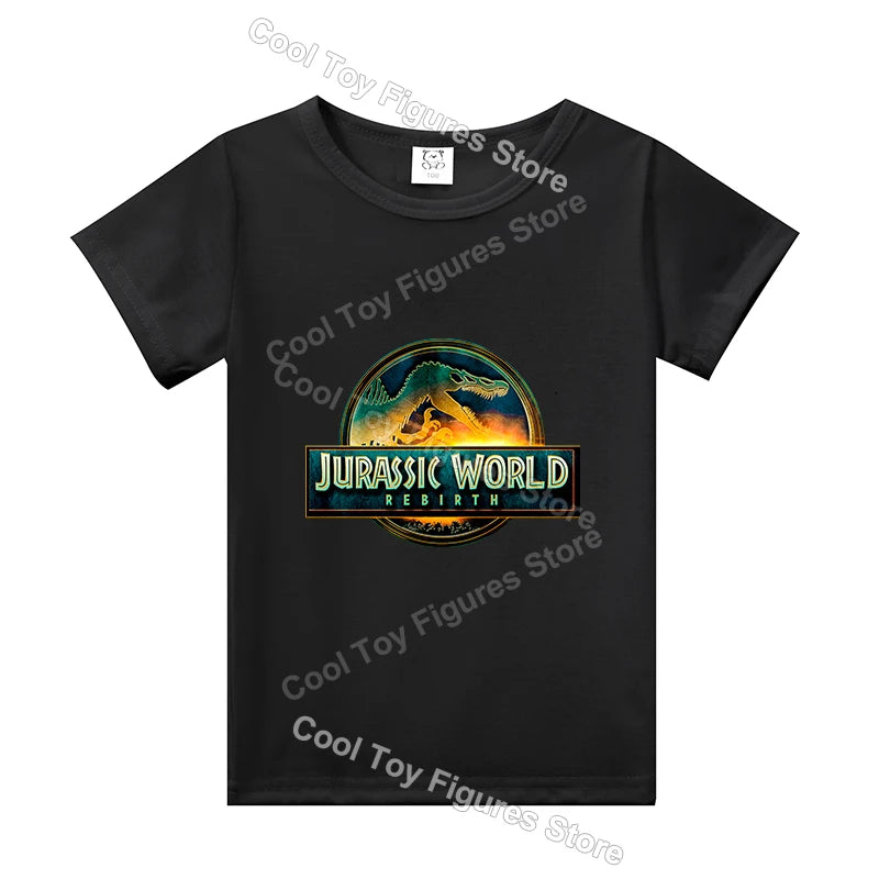 Jurassics World Series Kids Clothes Short Sleeve Summer Hot Movies T-shirt Dinosaur Park Boys Girls Base Top Trend Birthday Gift