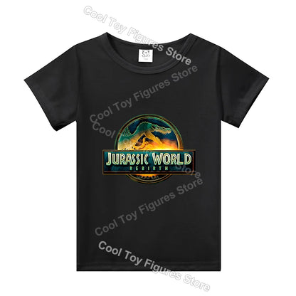 Jurassics World Series Kids Clothes Short Sleeve Summer Hot Movies T-shirt Dinosaur Park Boys Girls Base Top Trend Birthday Gift