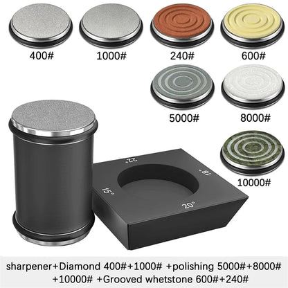 Rolling Knife Sharpener - 4 Angle Sharpening System With Diamond Whetstone Kit