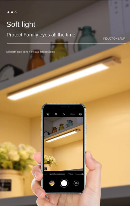 Motion Sensor Light Wireless LED Night Light USB Rechargeable Night Lamp Cabinet Wardrobe Lamp Under Backlight For Kitchen Led