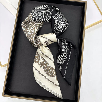 Luxury Silk Square Scarf - Womens Satin Neckerchief  Hair Wrap 2023