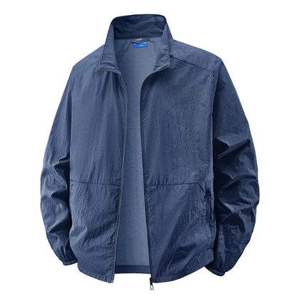 Men's Sun Protection Jacket Windbreaker Spring Summer Outdoor UV Jacket Loose Stand Collar Oversized Sunscreen Coat Fishing