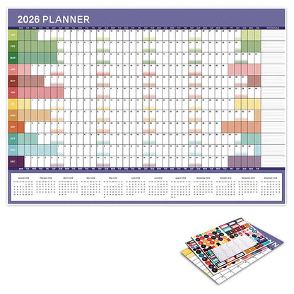 2026 New Yearly Daily Calendar Wall Schedule Planner Sheet Paper 365 Day Plan Annual Hanging Planning Weekly Agenda Pad Month 12