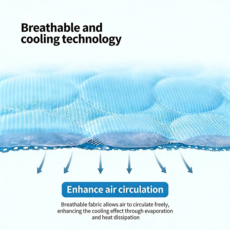 Pet Ice Silk Cooling Mat Summer Breathable Sleep Pad For Dogs Cats Non Slip Washable Sofa Bed Mat Self Cooling Portable Pet Mat