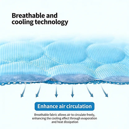 Pet Ice Silk Cooling Mat Summer Breathable Sleep Pad For Dogs Cats Non Slip Washable Sofa Bed Mat Self Cooling Portable Pet Mat