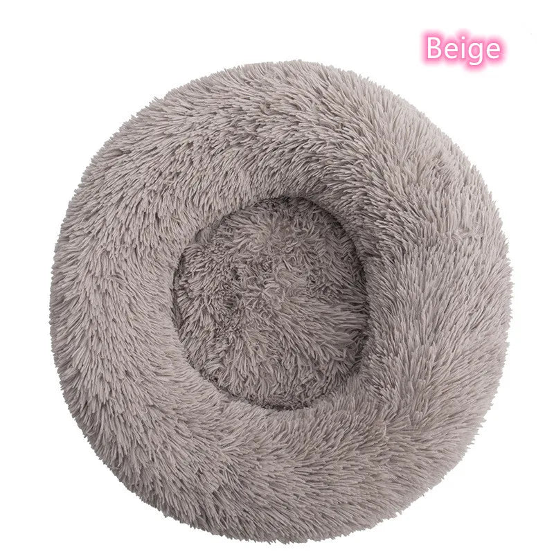 Soft Cat Bed - Plush Donut Pet Nest With Washable Corduroy Cover & Anti Slip Mat