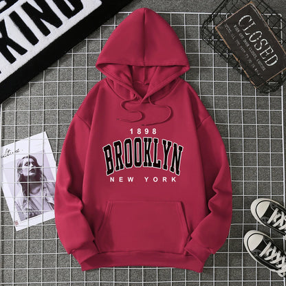 2025 Winter New Women's Hoodie High Street Unisex style Double Pockets Sweatshirts Outerwear Plus-Size Women's Clothing CYXX227
