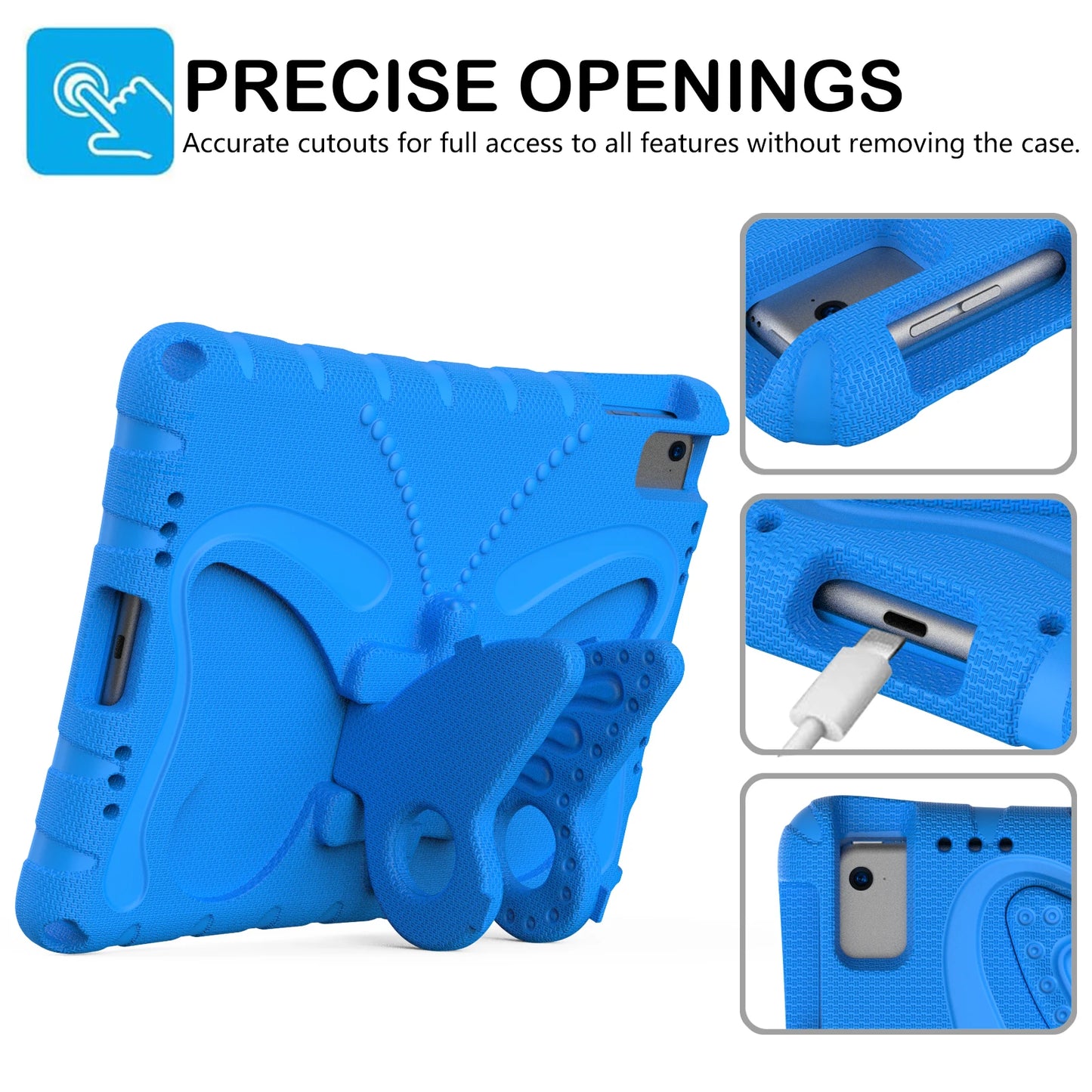 Cute Butterfly Kids Case For IPad 10.2 7th 8th 9th IPad Air3 Pro 10.5 Air 4 5 10.9 Pro 11 Shockproof Lightweight Case with Stand