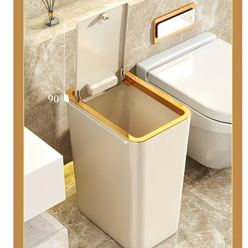 Odor Proof Trash Can - Modern Leakproof Kitchen  Bathroom Bin