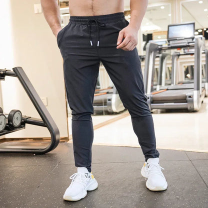 Ice Silk Sweatpants Men's Summer Ultra-thin Cooling Dry Fit Sports Pants Running Breathable Trousers Casual Fitness Leg