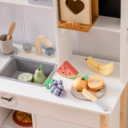 Robotime Robud Kitchen Pretend Toy Wooden Classic Game Educational Toy For Children Kids Gift Cutting Fruit Vegetable Food Set