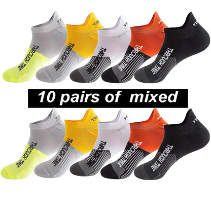 10 Pairs/Lot High Quality Men's Ankle Socks Athletic Fitness Running Socks Breathable Spring Summer Mesh Casual Short Sock Gifts