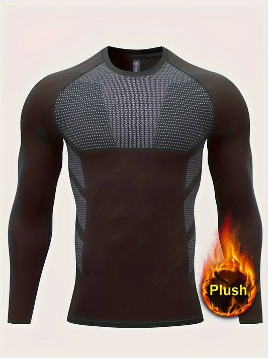 Men's Compression Shirt – Thermal Fitness Apparel Long Sleeve Cycling Top