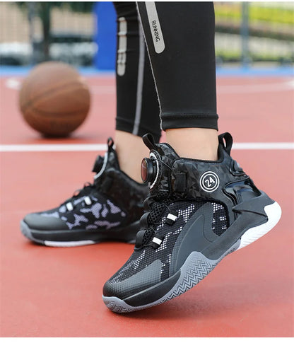 Kids Basketball Shoes - Boys Sneakers Non Slip Outdoor Sport Trainer Shoes