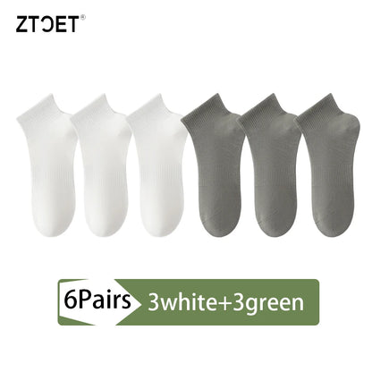 High Quality 6Pairs Men Socks Short Combed Cotton Mesh Breathable Odor proof and antibacterial Spring Summer for Male sock New