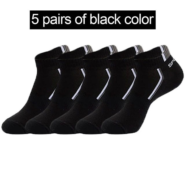 5 Pairs/Lot Spring Summer Men's Socks Breathable Ankle Cotton Sport Socks Mesh Casual Athletic Thin Short Sokken Size 38-48