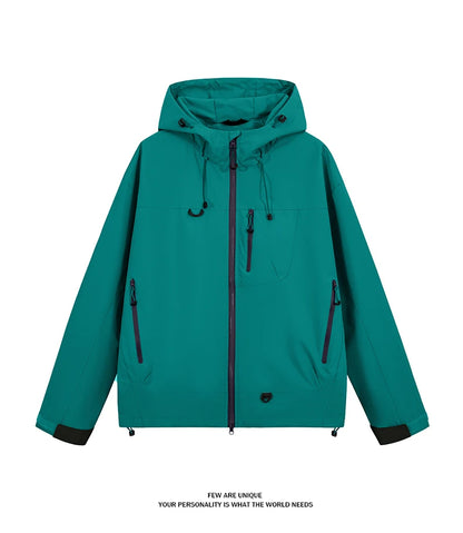 Waterproof Hiking Jacket – Lightweight Polyester Windbreaker With Storm Hood
