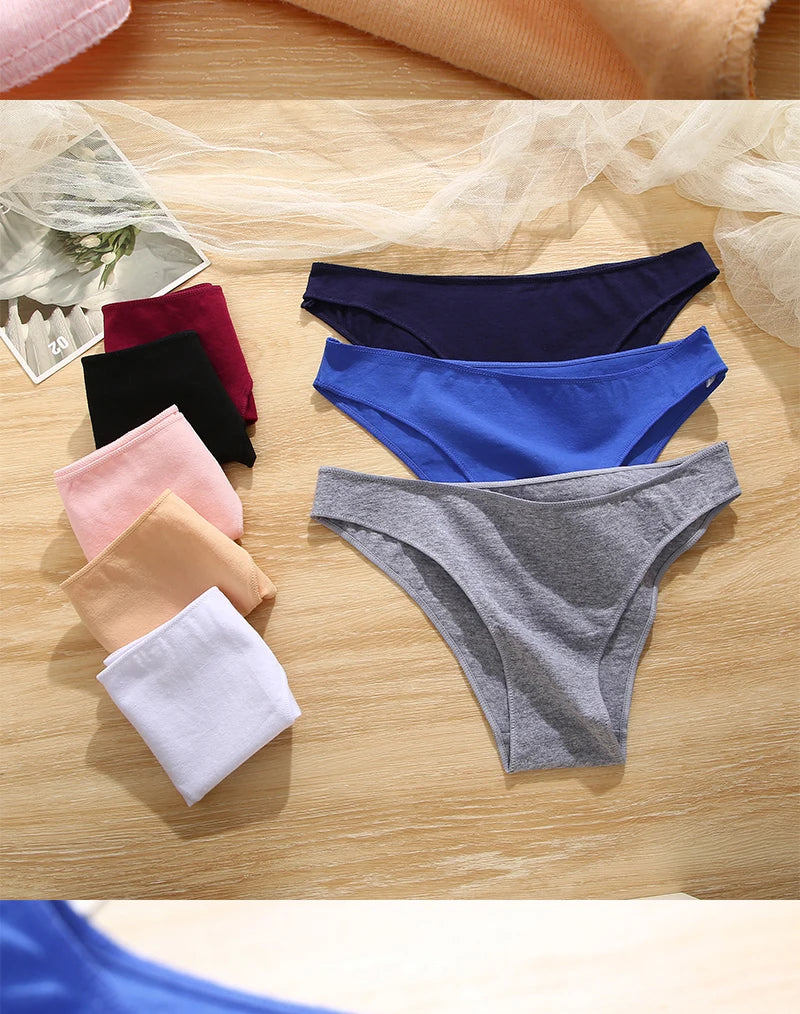 7Pcs/Set M-2XL Women Cotton Soft Panties Low Waist Pantys Lingerie Femme Panty Briefs Woman Underpants Sexy Underwear for Girls