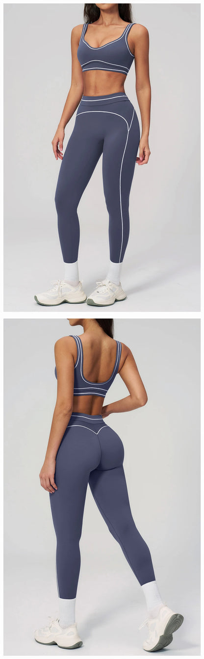 Yoga Suit 2PCS Women Tracksuits Sports Outfits Gym Clothes Running Sports Bra Suits Female Workout Yoga Clothes Athletic Wear