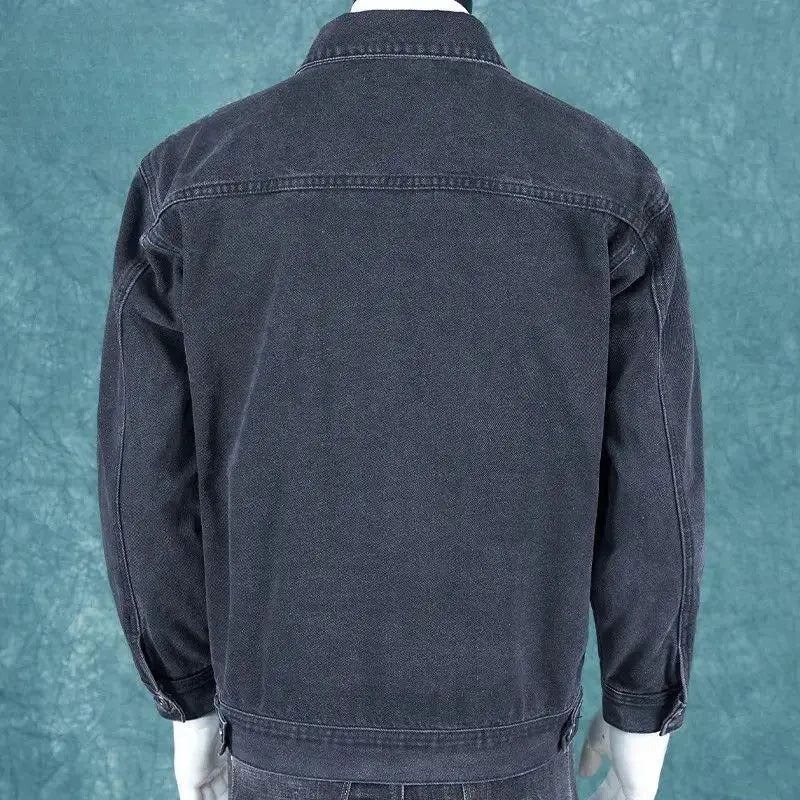 Autumn and Winter 2026 Retro Denim Jacket Men's Korean Slim Trend Handsome Multi-pocket Brand Man Luxury Tooling Jacket Men