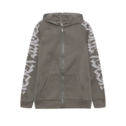 Women Crop Zip Hoodie Y2K Gothic Letter Big Hood Slim Sweatshirt Long Sleeve Cropped Jacket Street Club Daily Casual Outfit