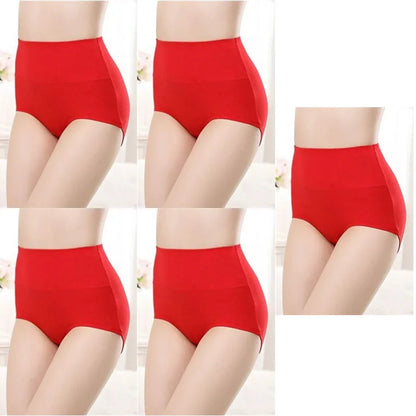 5PCS High Waist Cotton Panties Women Body Shaper Underwear Plus Size XL-4XL Fashion Girls Briefs Seamless Sexy Female Lingerie
