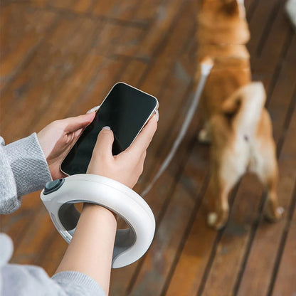 LED pet retractable leash wearable touch dimming suitable for small dogs, medium dogs and cats Pet supplies Luminous travel safe