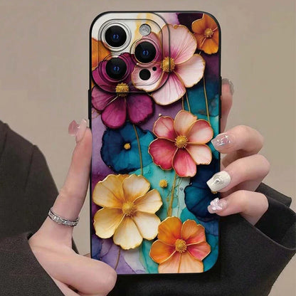 Vintage Floral Pattern Phone Case For Samsung Galaxy S26 S25 Ultra S24 FE S23 Plus S22 S21 A56 A36 A15 A55 A35 A54 A34 A53Cover