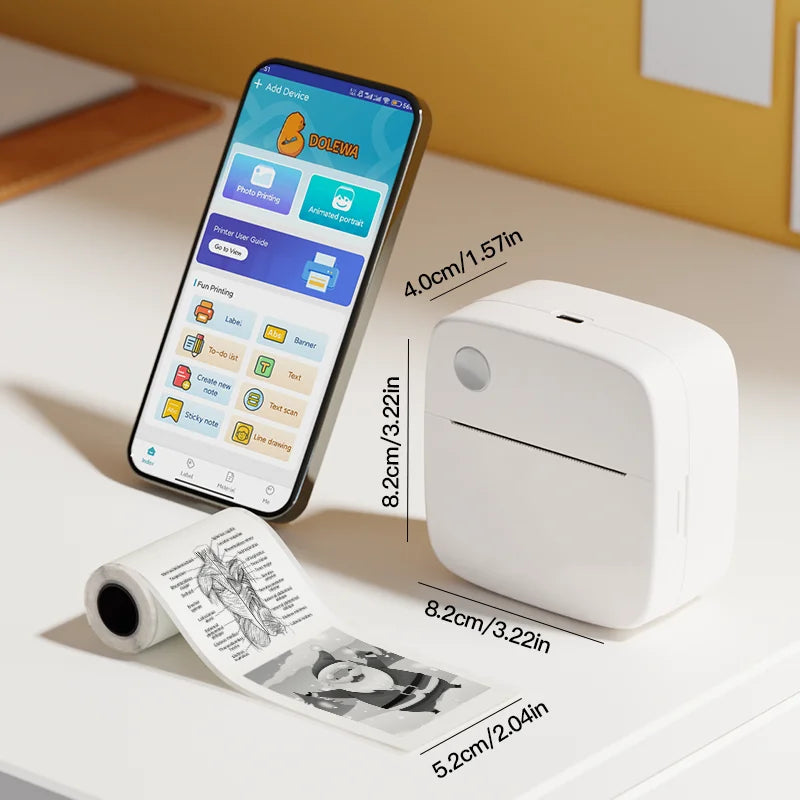 X6 Mini Printer Sticker Paper Error Printing Machine HD Photo Printer Label Maker for Journal Notes Memo Kids Toys Birthday Gift