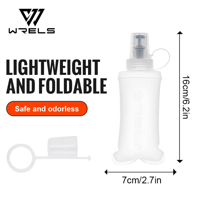 WRELS Soft Water Bottle Collapsible Soft Flask TPU Running Water Bottle Foldable Water Bag BPA-Free Sports Soft Water Flask