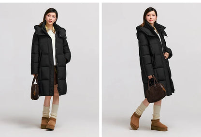 Semir Down Jacket Women Long Length Waterproof Oil-proof Stain-proof 2026 New Winter Detachable Hooded Winter Clothing Coats