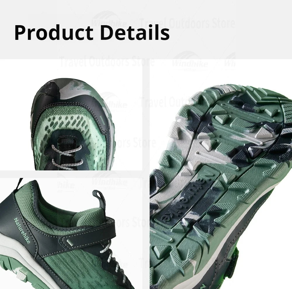 Naturehike Kids' Non-slip Lightweight Hiking Sneakers Anti-Slip Tape Walking Shoes Outdoor Travel Sneakers for River Tracing