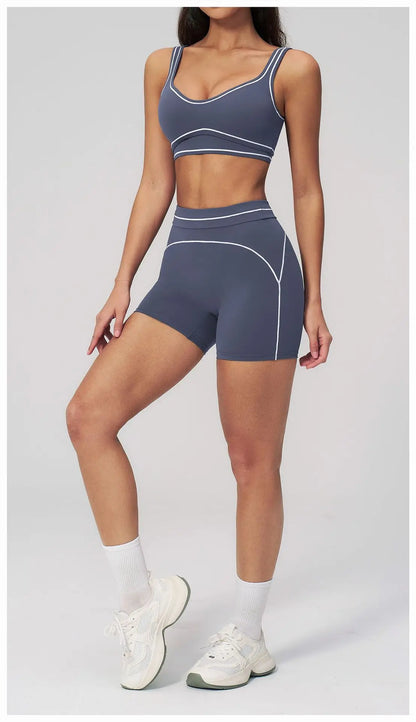 Fitness Suit 2PCS Yoga Set Women's Tracksuit Sports Outfits Gym Running Push Up Sportswear Legging Athletic Wear Workout Clothes