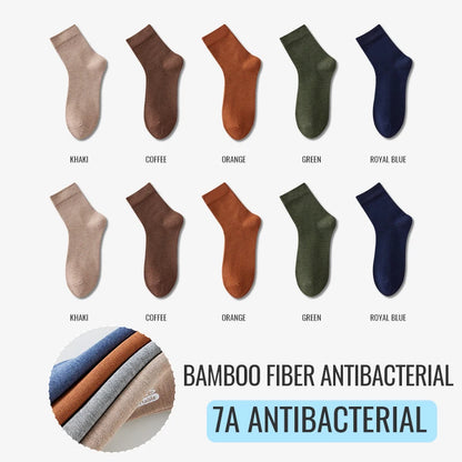 Antibacterial Bamboo Socks – Men’s Business Dress Socks, Thin Deodorant Crew, 5-Pack