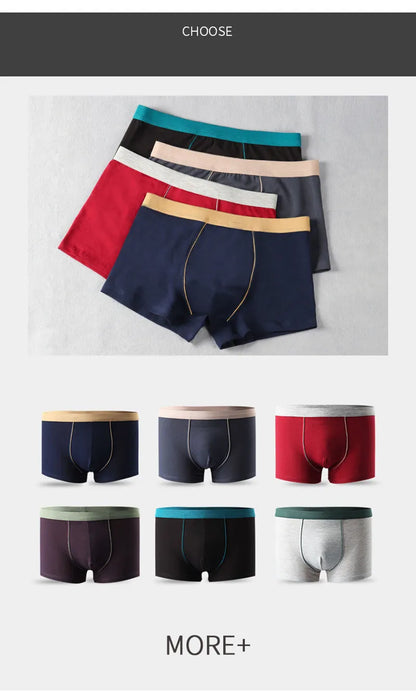 6pcs/Lot Large Size Seamless Underwear Men Solid Cotton Boxer Shorts Men's Panties Breathable Boxers Mens Pack Underpants Man