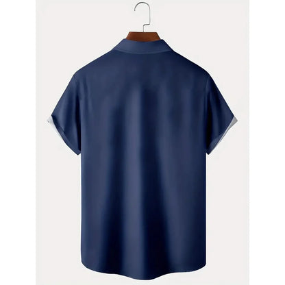 2024 Men's Gradient Striped Shirt Slim Breathable Fashion Short-sleeved High-quality Design Casual Button-down Shirts Male