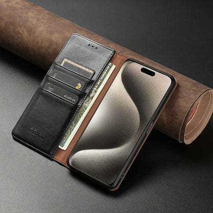 Wallet Skin Friendly Card Slot Magnetic Flip Leather Case For iPhone 17 Pro Max Air 16e 16 15 14 Plus 13 12 11 XR Card Holder