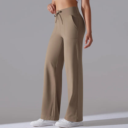 Yoga Straight Leg Sweatpant Straight Leg Women's Loose Tracksuit Pants Wide Leg Outdoor Gym Runing Casual Tracksuit Pants