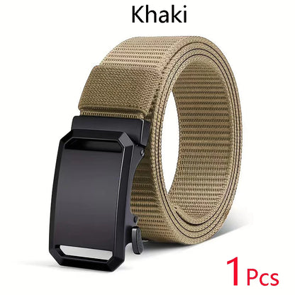 Automatic Buckle Belt - Durable Canvas Tactical Waist Belt for Men Outdoor Adventures