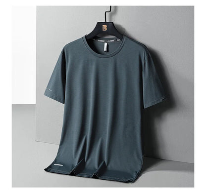Men's Ice-Silk T-Shirt – Breathable Plus-Size Tee (up to 8XL)