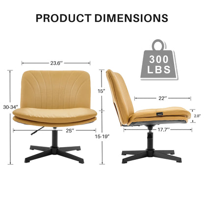 Adjustable Office Chair - Swivel Desk Chair with Double Cushion & Lumbar Support