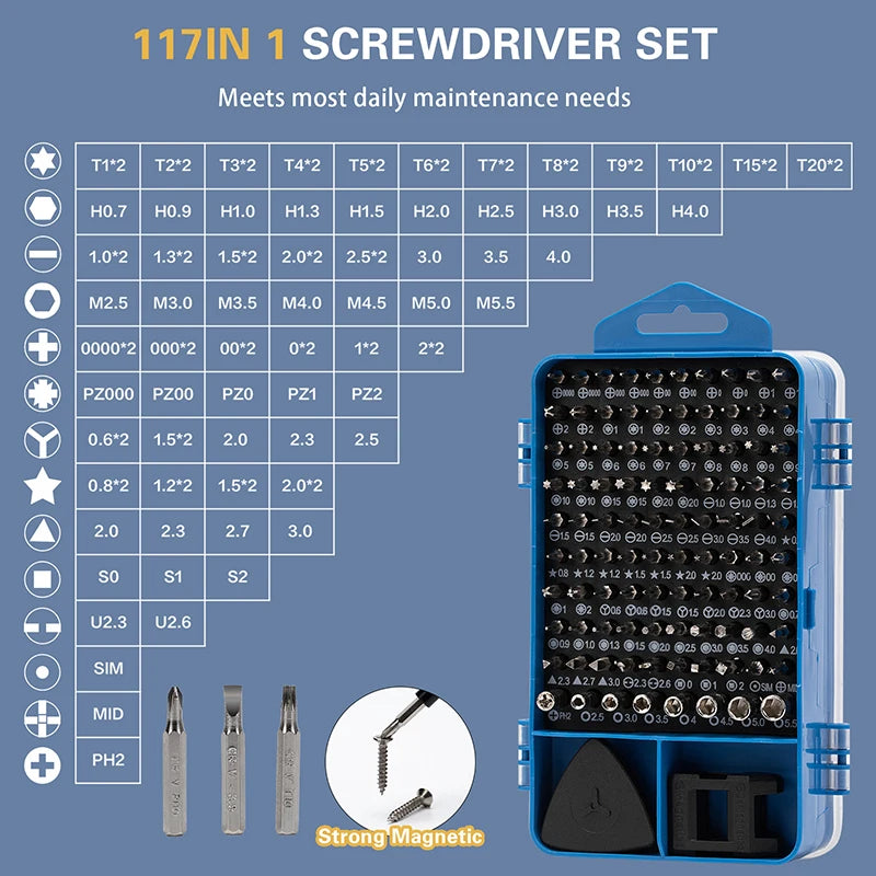 Precision Screwdriver Set - 115117 Magnetic Hex Bits for Xiaomi Mac PC iPhone Repair - ZOOMNSTORE