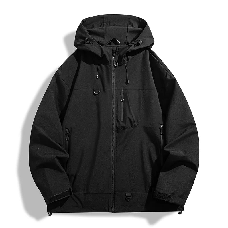 Waterproof Windbreaker Jacket – Lightweight Unisex Hiking Coat With Adjustable Storm Hood