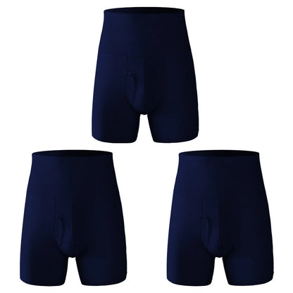 3pcs Men's underwear Men's cotton high waist belly large size extended anti - wear leg fat warm sports boxers