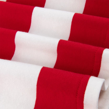 Red and White Striped Shirt Mens Halloween Chritmas Read Across America Day Top Adult Summer Casual Daily Novelty Fashion Tee