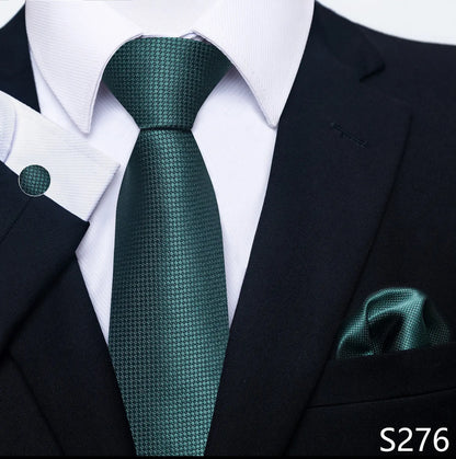 Mens Blue Gold Tie  Pocket Square Set - Wedding  Party Accessories