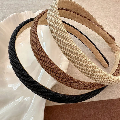 Retro Black White Bezel Hoop Hairbands Vintage Wedding Party Bride Headbands Women Girls Accessory
