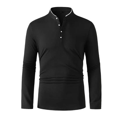 Men's Long Sleeve T-Shirt – Breathable Polyester Knit Fabric Casual Summer Top