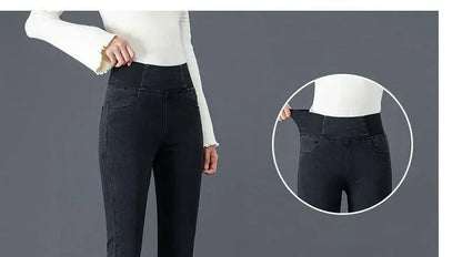 New Elastic Waist Skinny Jeans Women Spring Slim Stretch Denim Pants Vintage Pencil Vaqueros Mom Pantalones De Mujer PTKPCC