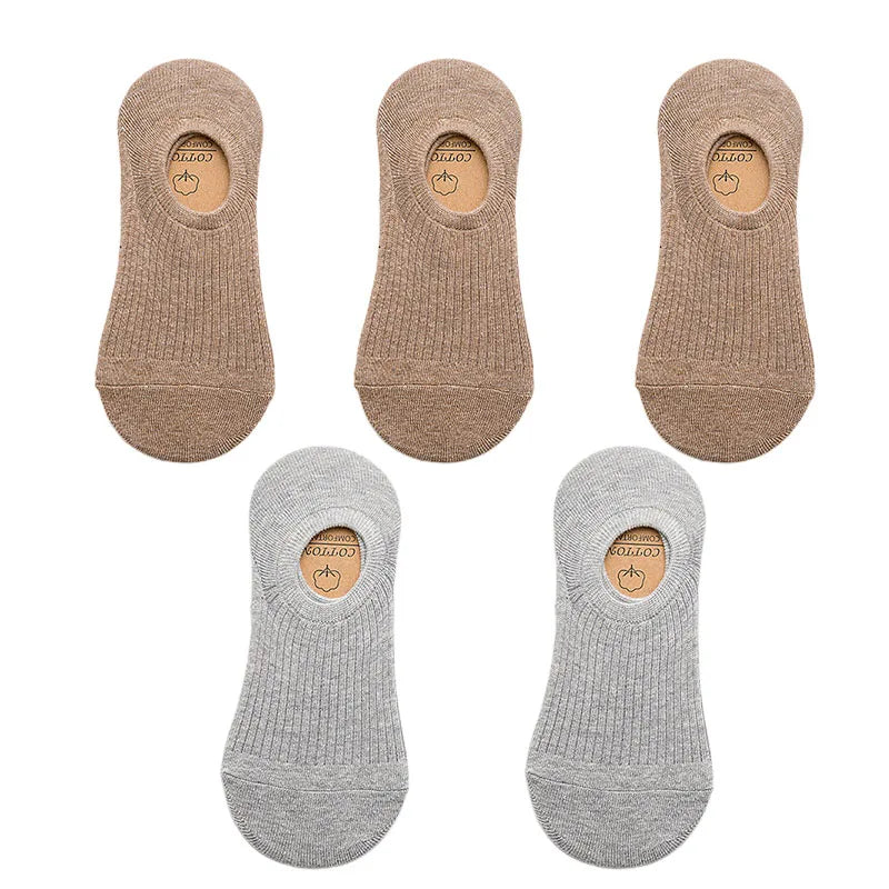Men's Cotton Socks - 5 Pairs Breathable Mesh Low Cut Sports Socks for Summer